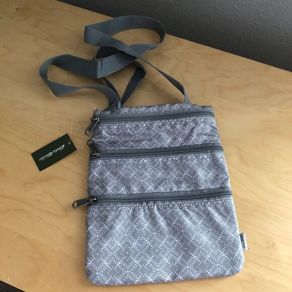 Eddie Bauer Ripstop 3 Zip Pocket Travel Bag Messenger Crossbody - NEW - Picture 1 of 6